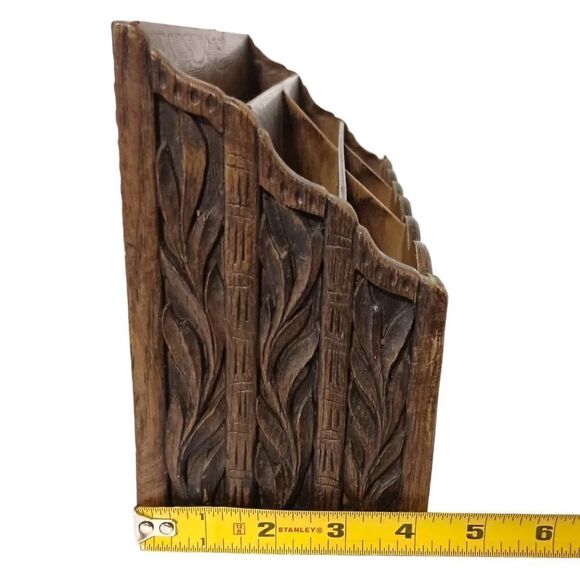 Lerner Desk Organizer Faux Wood Ornate Witchy Victorian Style Vanity Makeup Vtg. - Picture 5 of 16